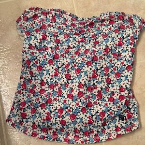 Floral strapless Aeropostale Top - Red, Blue, White size m